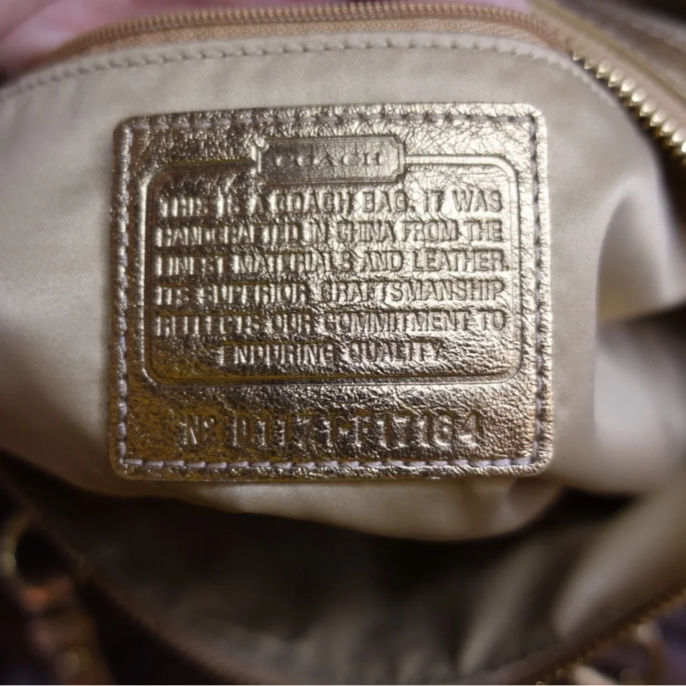 Coach Patchwork Gold and Pink Women's Bag - Picture 7 of 11